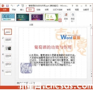 給PowerPoint2013演示文稿應(yīng)用內(nèi)置的Office主題樣式